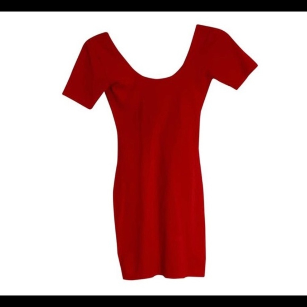 Red Scoop  Back Dress